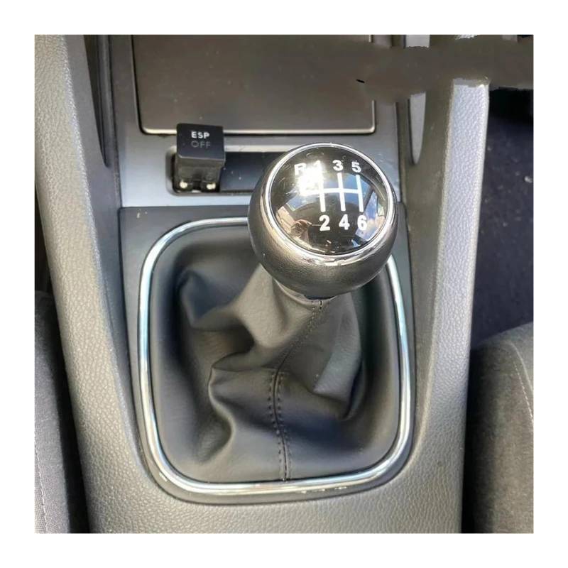 Gear Stick Schaltknauf Für VW Für Golf 5 V MK5 MK6 Für Jetta R32 2004-2014 5/6-Gang-Schalthebel Schaltknauf Mit Leder-Boot-Kragen-Etui Auto Schalthebel(6 Speed Suit) von IUKMRT