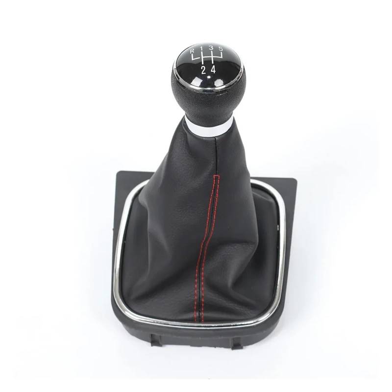 Gear Stick Schaltknauf Für VW Für Golf 6 MK6 Für Jetta V VI 2005-2014 5/6 Geschwindigkeit Schaltknauf Hebel Und Boot Gaiter Leder Set Auto Schalthebel(5 Speed) von IUKMRT