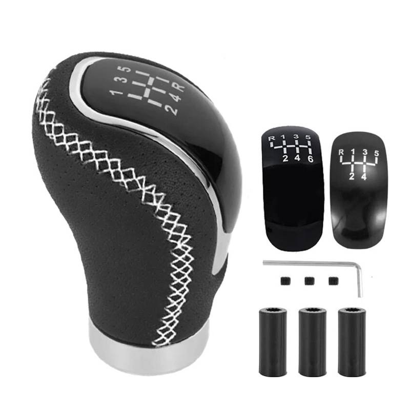 Gear Stick Schaltknauf Universal 5/6 Geschwindigkeit Schaltknauf Schalthebel Griff Modifizierten Stick Leder Auto Zubehör Für Manuelle Auto Auto Schalthebel(B) von IUKMRT