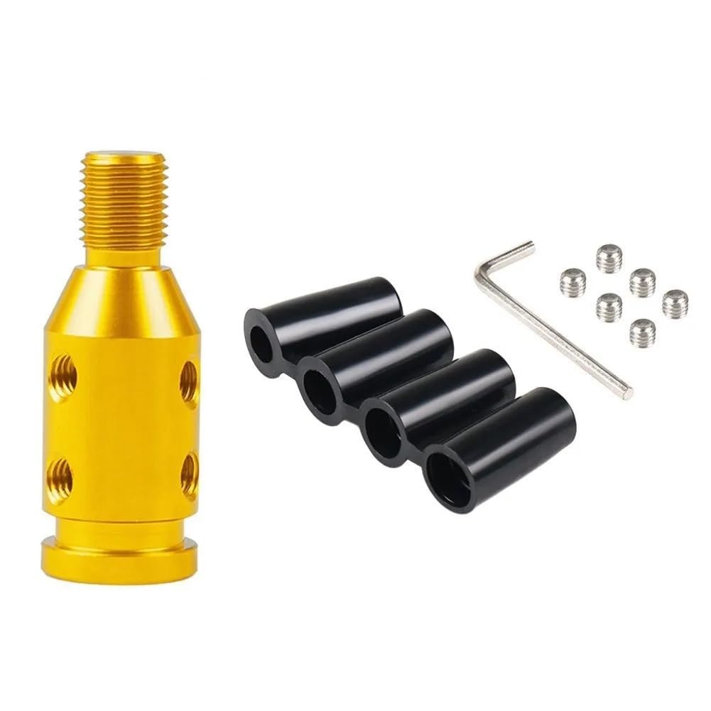 Gear Stick Schaltknauf Universal Aluminium Legierung Auto Auto Getriebe Manuelle Schaltknauf Adapter Für Nicht Gewinde Shifter M12x 1,25 M10x 1,5 SK-1054-BK Auto Schalthebel(M10x1.5 Gold) von IUKMRT