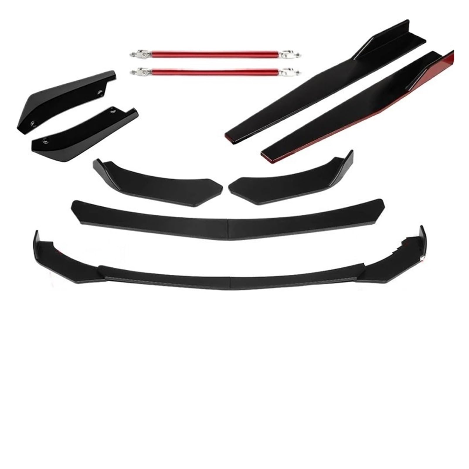 IUKMRT Front Spoiler Lippe 1 Set Auto Vorderen Stoßfänger Lip Body Kit Spoiler Splitter Diffusor ABS Kunststoff Schwarz Hinten Lip Wrap Winkel Splitter Auto Frontspoiler von IUKMRT