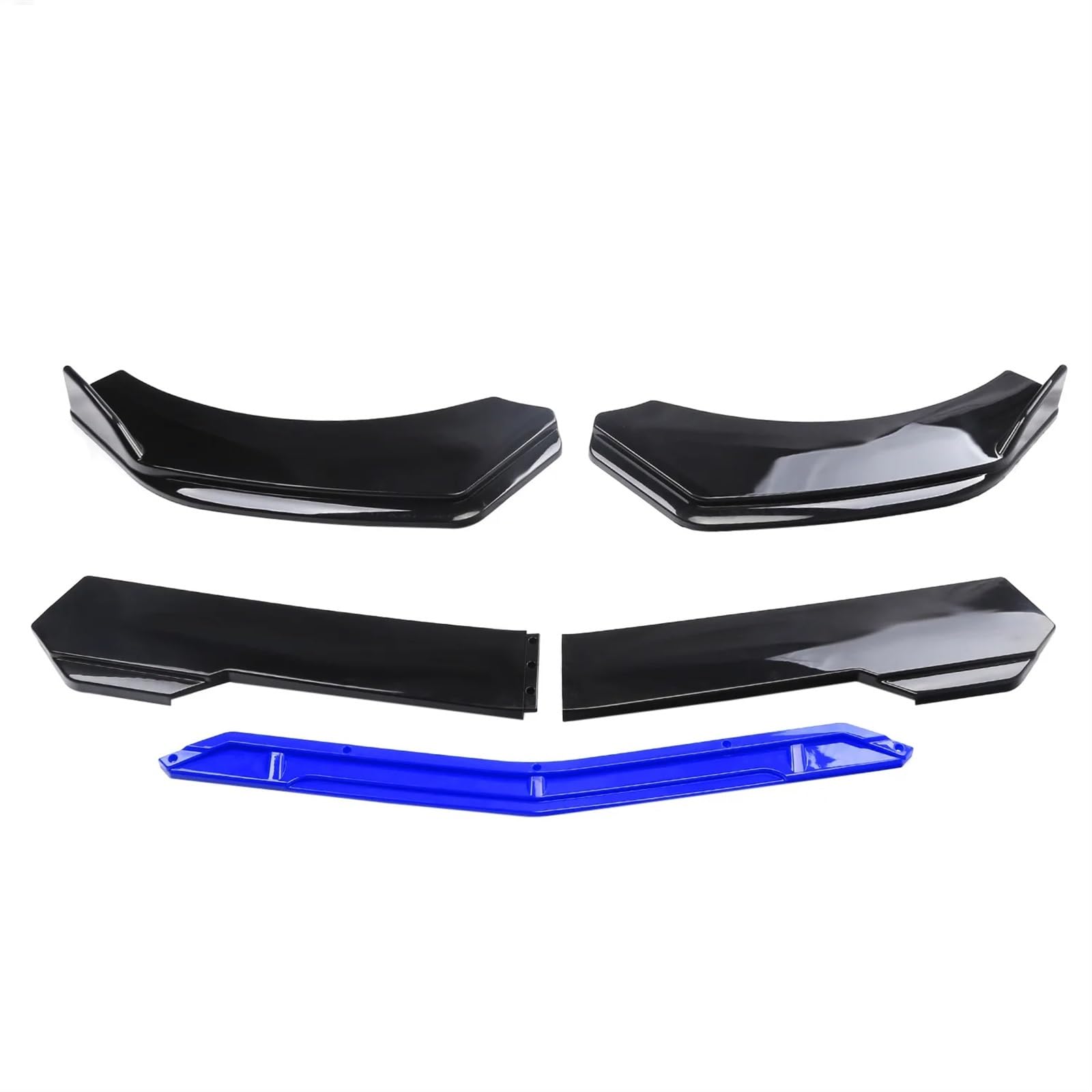 IUKMRT Front Spoiler Lippe 5 Stücke Universal Auto Vorderen Stoßfänger Lip Body Kit Spoiler Schwarz ABS Dekorative Streifen Stoßstange Canard Lip Splitter Auto Frontspoiler(Black and Blue) von IUKMRT