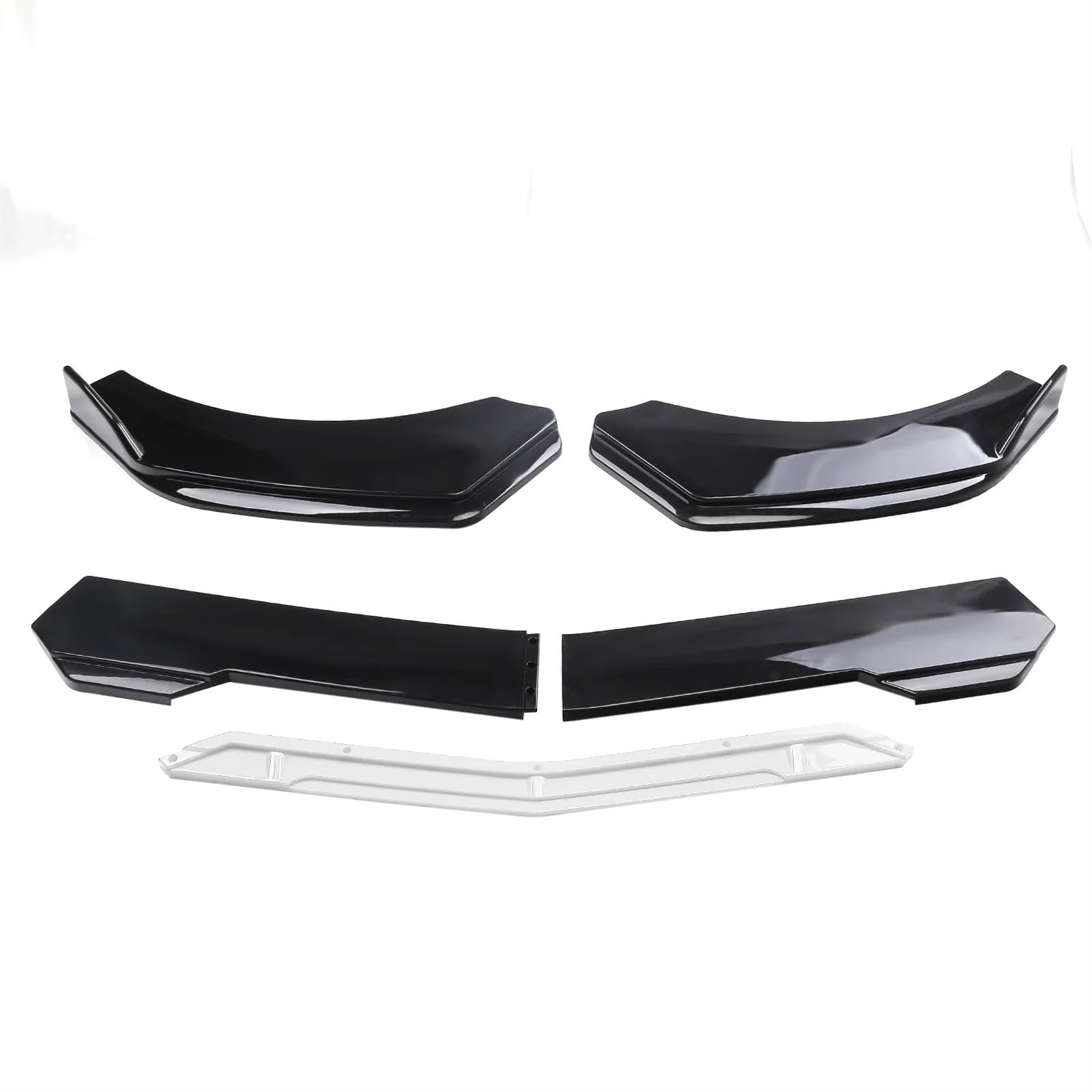 IUKMRT Front Spoiler Lippe 5 Stücke Universal Auto Vorderen Stoßfänger Lip Body Kit Spoiler Schwarz ABS Dekorative Streifen Stoßstange Canard Lip Splitter Auto Frontspoiler(Black and White) von IUKMRT