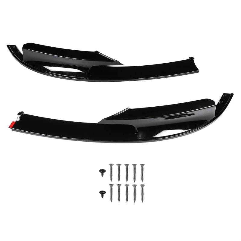 IUKMRT Front Spoiler Lippe Für F30 3er-Serie 2012–18, Glänzend Schwarz, Frontstoßstangenabdeckung, Lippendiffusor, Spoilerkörper-Kit, 2-teilig, Nur Für Sportversion Auto Frontspoiler von IUKMRT