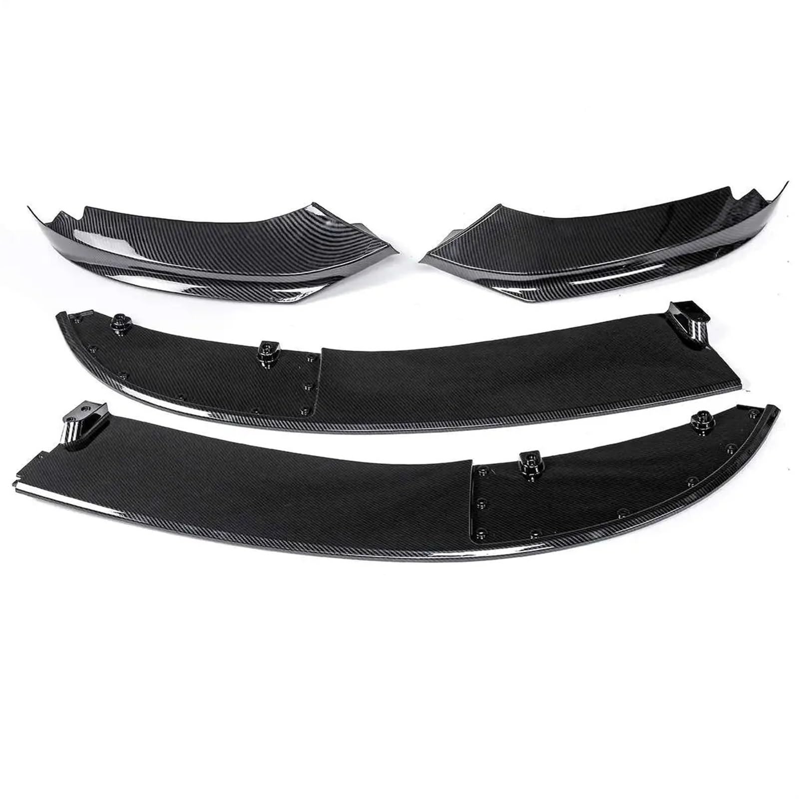 IUKMRT Front Spoiler Lippe Für F32 F33 F36 4 Serie Sport 2014-2020 Auto Vorderen Stoßfänger Lip Body Kit Spoiler Schutz Abdeckung Seite Splitter Auto Frontspoiler(Carbon Fiber Look) von IUKMRT