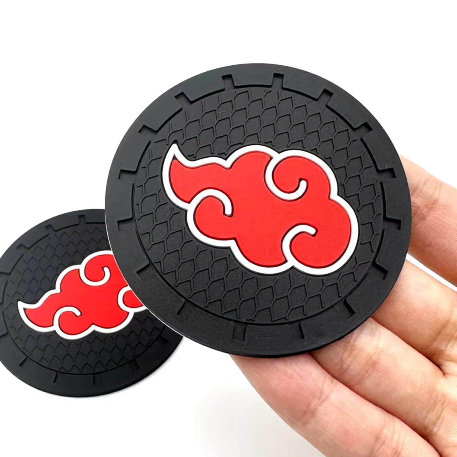 Innenzubehör 2 TEILE/LOS 6,6 CM Auto Anti Slip Mat Coaster Cup Slot Dekorieren Fall Für Red Cloud Scaling Anime Auto Styling Auto Zierleiste von IUKMRT