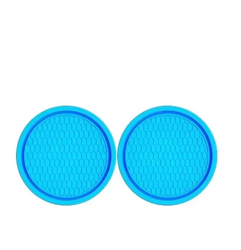 Innenzubehör Auto Tasse Untersetzer Wasser Tasse Anti Slip Pad Universal Embedded Dekorative Untersetzer Auto Innen Dekor Zubehör Auto Zierleiste(2pcs Blue) von IUKMRT