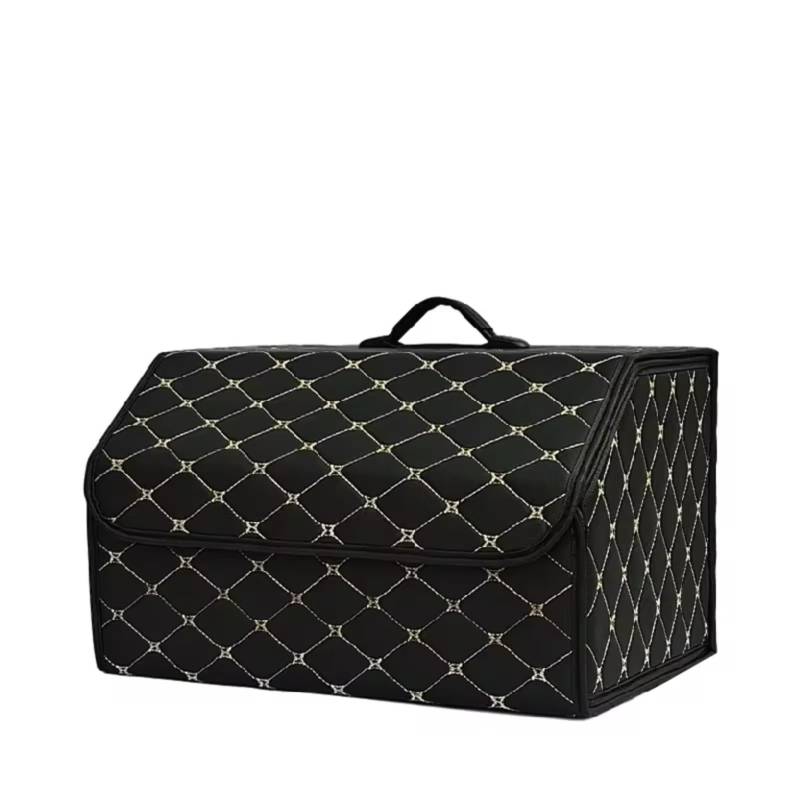 Innenzubehör Auto Trunk Organizer Box Große Kapazität Auto Multiuse Werkzeuge Lagerung Tasche Verstauen Aufräumen Leder Falten Für Notfall Lagerung Box Auto Zierleiste(Gold L) von IUKMRT