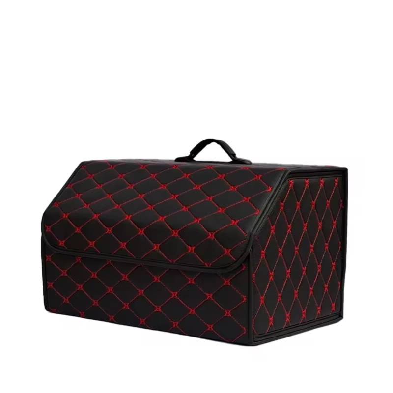 Innenzubehör Auto Trunk Organizer Box Große Kapazität Auto Multiuse Werkzeuge Lagerung Tasche Verstauen Aufräumen Leder Falten Für Notfall Lagerung Box Auto Zierleiste(Red L) von IUKMRT