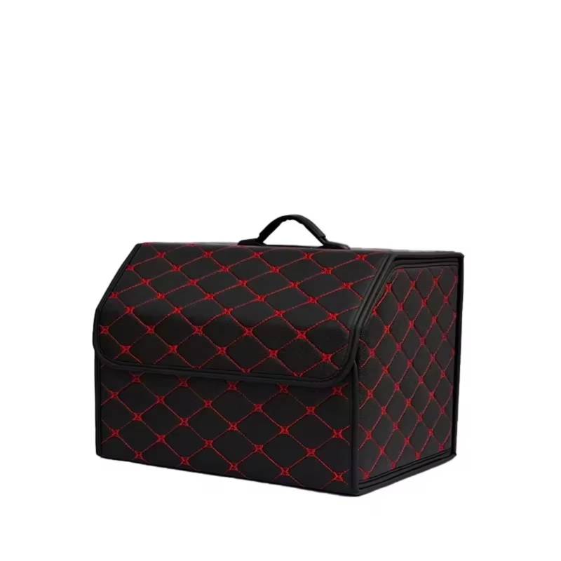 Innenzubehör Auto Trunk Organizer Box Große Kapazität Auto Multiuse Werkzeuge Lagerung Tasche Verstauen Aufräumen Leder Falten Für Notfall Lagerung Box Auto Zierleiste(Red M) von IUKMRT