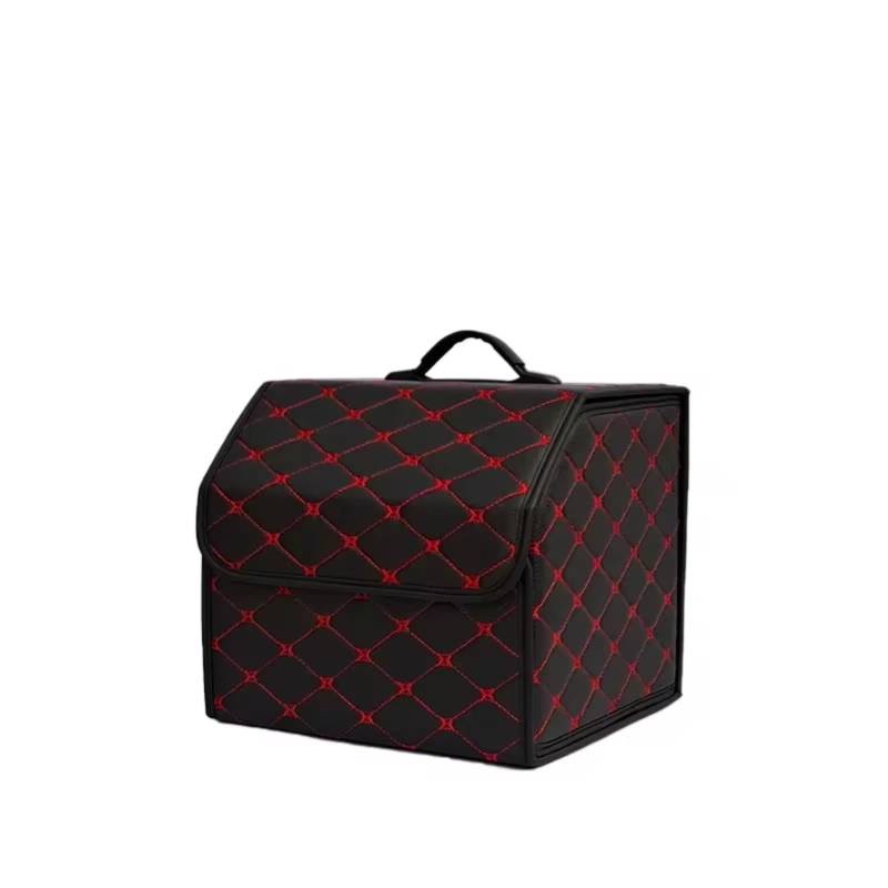 Innenzubehör Auto Trunk Organizer Box Große Kapazität Auto Multiuse Werkzeuge Lagerung Tasche Verstauen Aufräumen Leder Falten Für Notfall Lagerung Box Auto Zierleiste(Red S) von IUKMRT