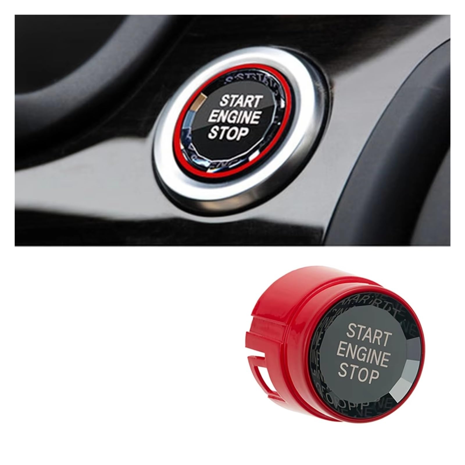 Innenzubehör Für 5 6 7 Serie F10 F11 F12 F01 F02 2009-2013 Auto Kristall Start Stop Motor Schalter Taste Abdeckung Auto Zierleiste(Red) von IUKMRT