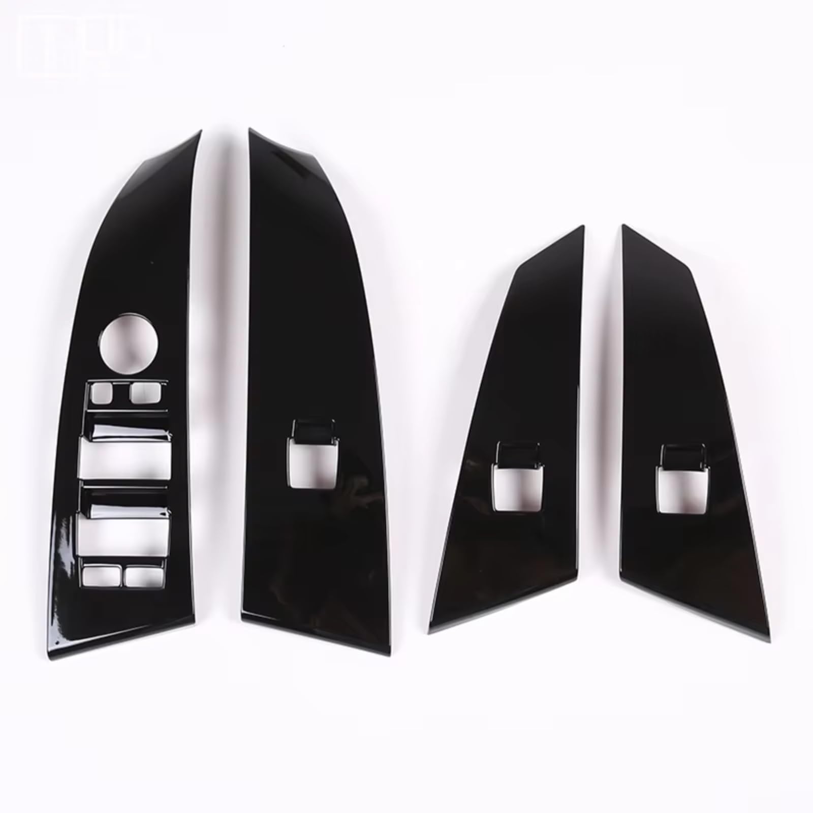 Innenzubehör Für 5er E60 2004–2006 LHD-Innenraum, ABS-Glanzschwarz Fenster-Hebeknopf-Schalter-Panel-Abdeckung, Rahmenverkleidung Auto Zierleiste(Gloss Black) von IUKMRT