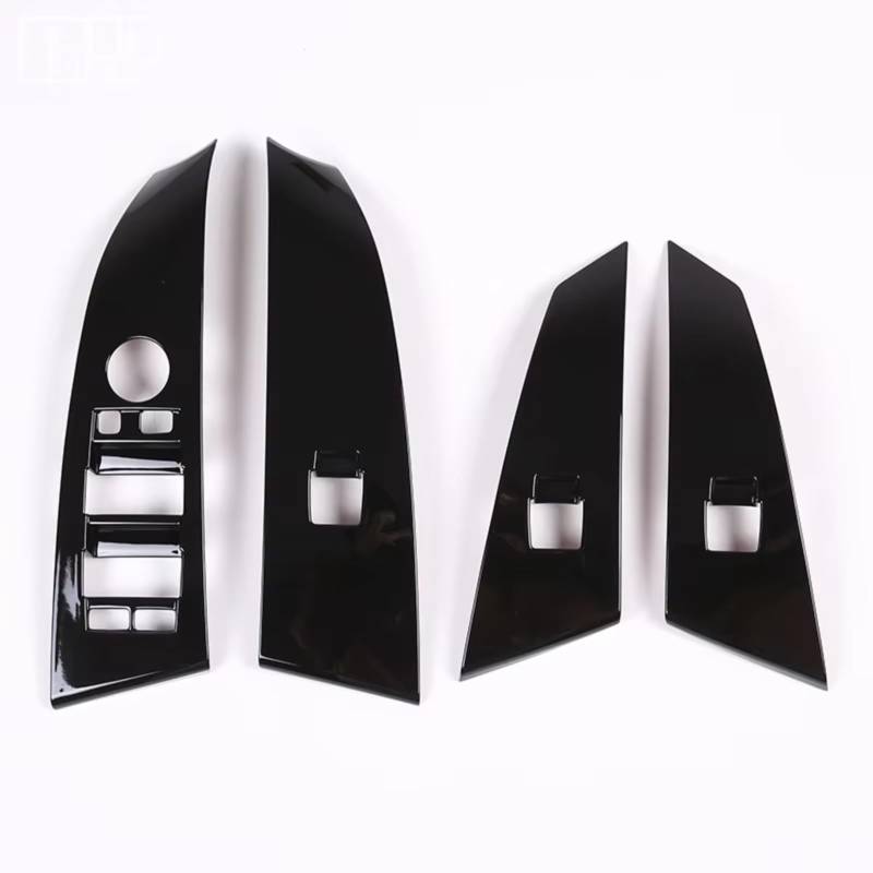 Innenzubehör Für 5er E60 2004–2006 LHD-Innenraum, ABS-Glanzschwarz Fenster-Hebeknopf-Schalter-Panel-Abdeckung, Rahmenverkleidung Auto Zierleiste(Gloss Black) von IUKMRT