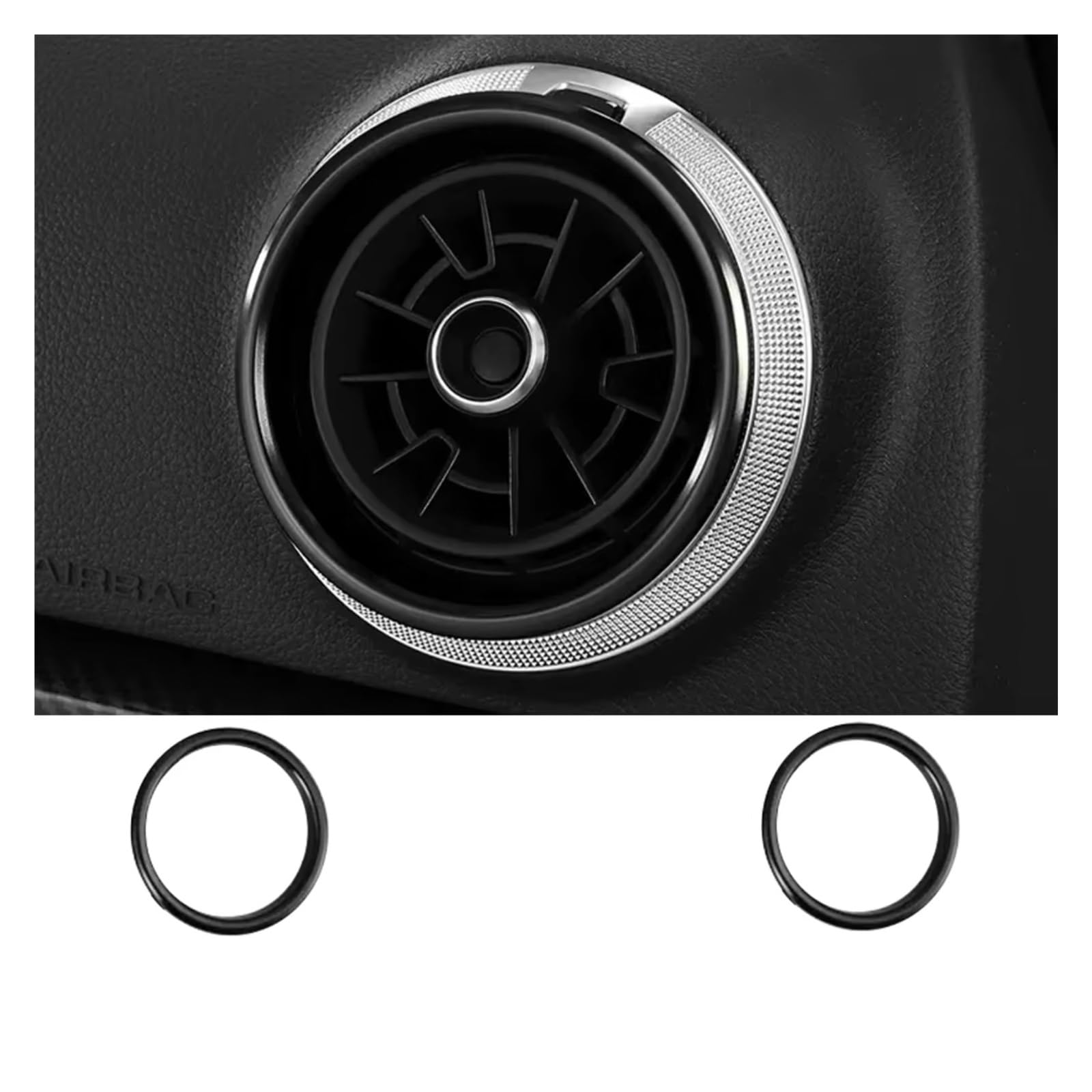 Innenzubehör Für A3 S3 2013-2017/Q2 2017 4X Auto Klimaanlage Air Vent Outlet Ring Abdeckung Trim Dekoration Aufkleber Auto-styling Auto Zierleiste(Black Out Ring) von IUKMRT