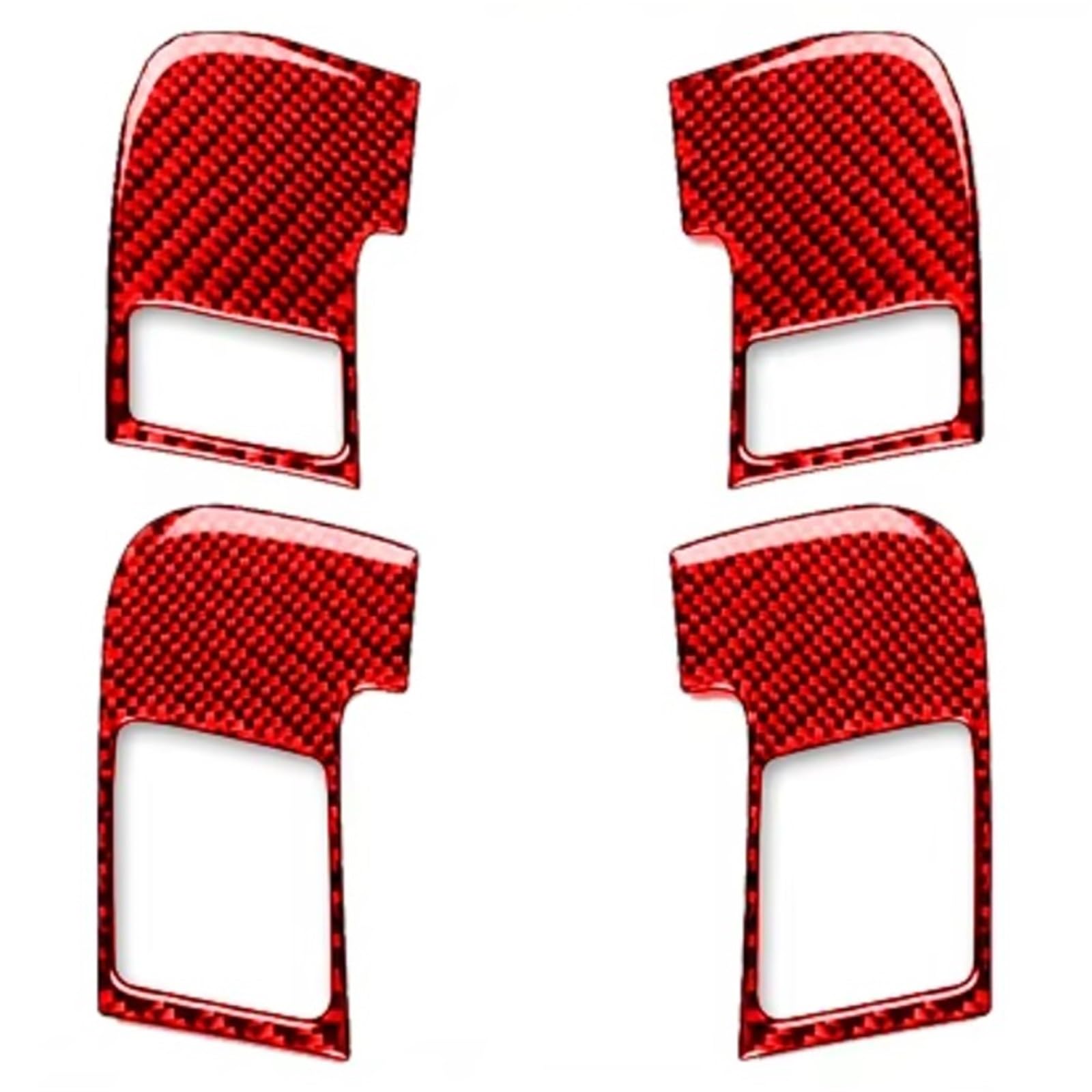 Innenzubehör Für A3 S3 8P 2006 2007 Carbon Faser Türschloss Schalter Control Pane Trim Abdeckung Innen Dekoration Auto Zierleiste(A Red) von IUKMRT