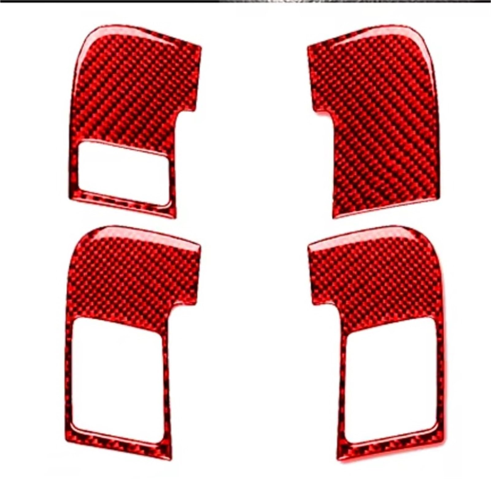 Innenzubehör Für A3 S3 8P 2006 2007 Carbon Faser Türschloss Schalter Control Pane Trim Abdeckung Innen Dekoration Auto Zierleiste(B Red) von IUKMRT