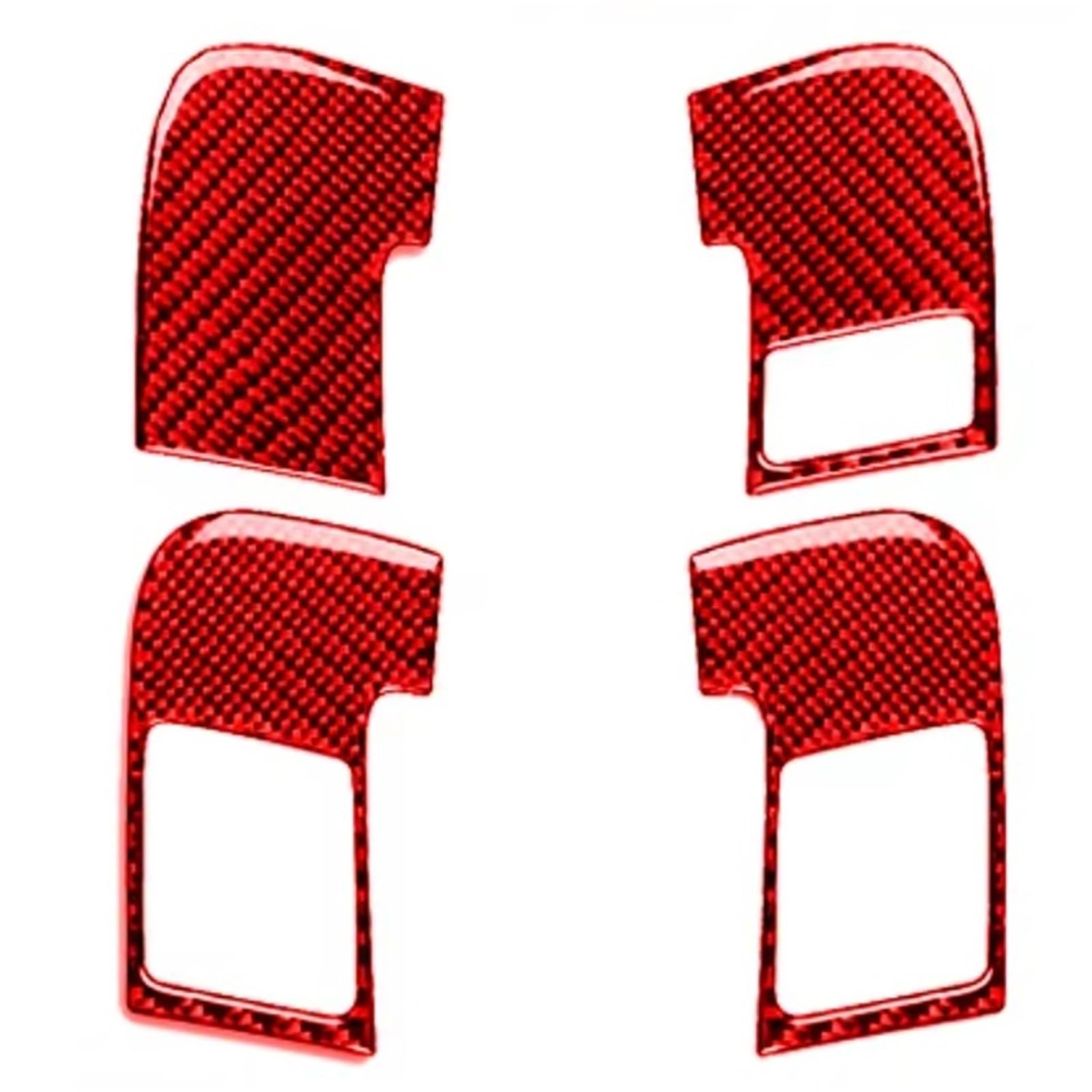 Innenzubehör Für A3 S3 8P 2006 2007 Carbon Faser Türschloss Schalter Control Pane Trim Abdeckung Innen Dekoration Auto Zierleiste(C Red) von IUKMRT