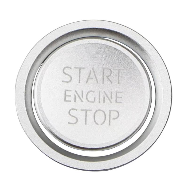 Innenzubehör Für A4 A6 A3 A5 Q3 Q5 Q7 Motor Start Stop Aufkleber Dekorative Schalter Taste Trim Zubehör Auto Zierleiste(Silber) von IUKMRT