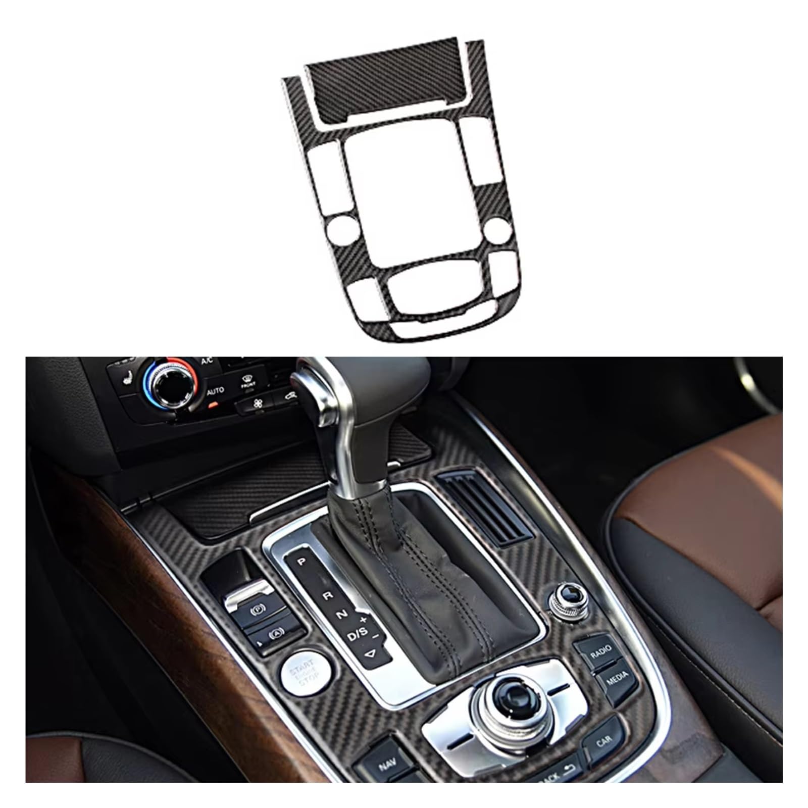 Innenzubehör Für A4L A5 2009-2016/ Q5 2010-2018 Carbon Fiber Center Console Gear Shift Panel Abdeckung Trim Auto Zierleiste(E) von IUKMRT