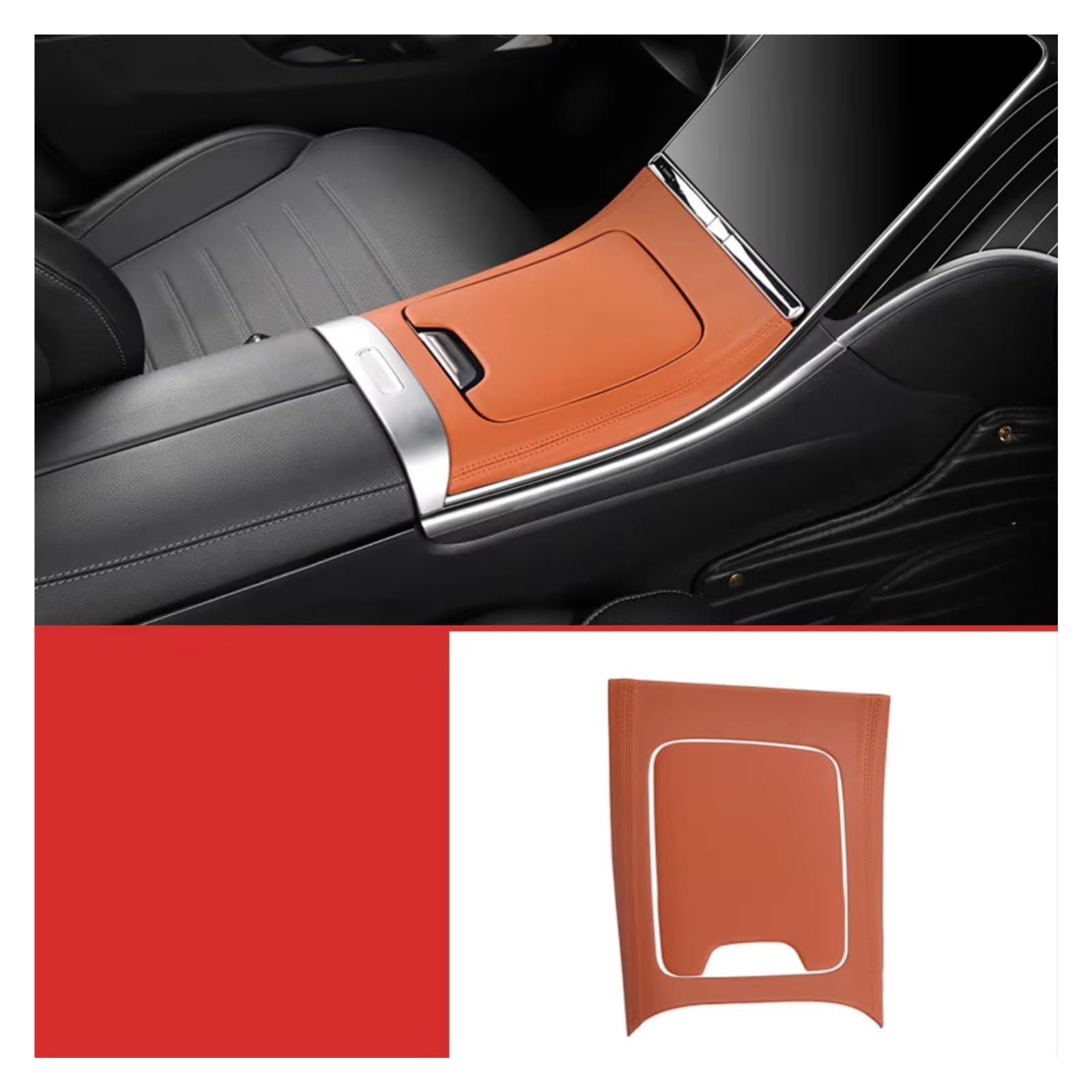 Innenzubehör Für Benz C-Klasse W206 C200 C260 C300 2022-2024 Auto Interior Center Konsole Panel Abdeckung Control Stcikers trim Auto Zierleiste(Orange) von IUKMRT