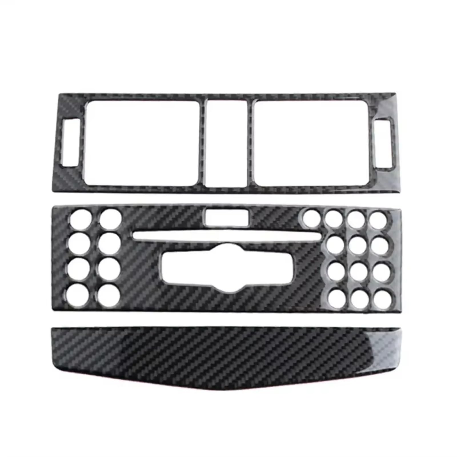 Innenzubehör Für Benz C klasse W204 07-10 3X Carbon Faser Auto Center Konsole Air Outlet Conditioner CD Panel Mid air Vent Abdeckung Trim Auto Zierleiste(No Hole) von IUKMRT