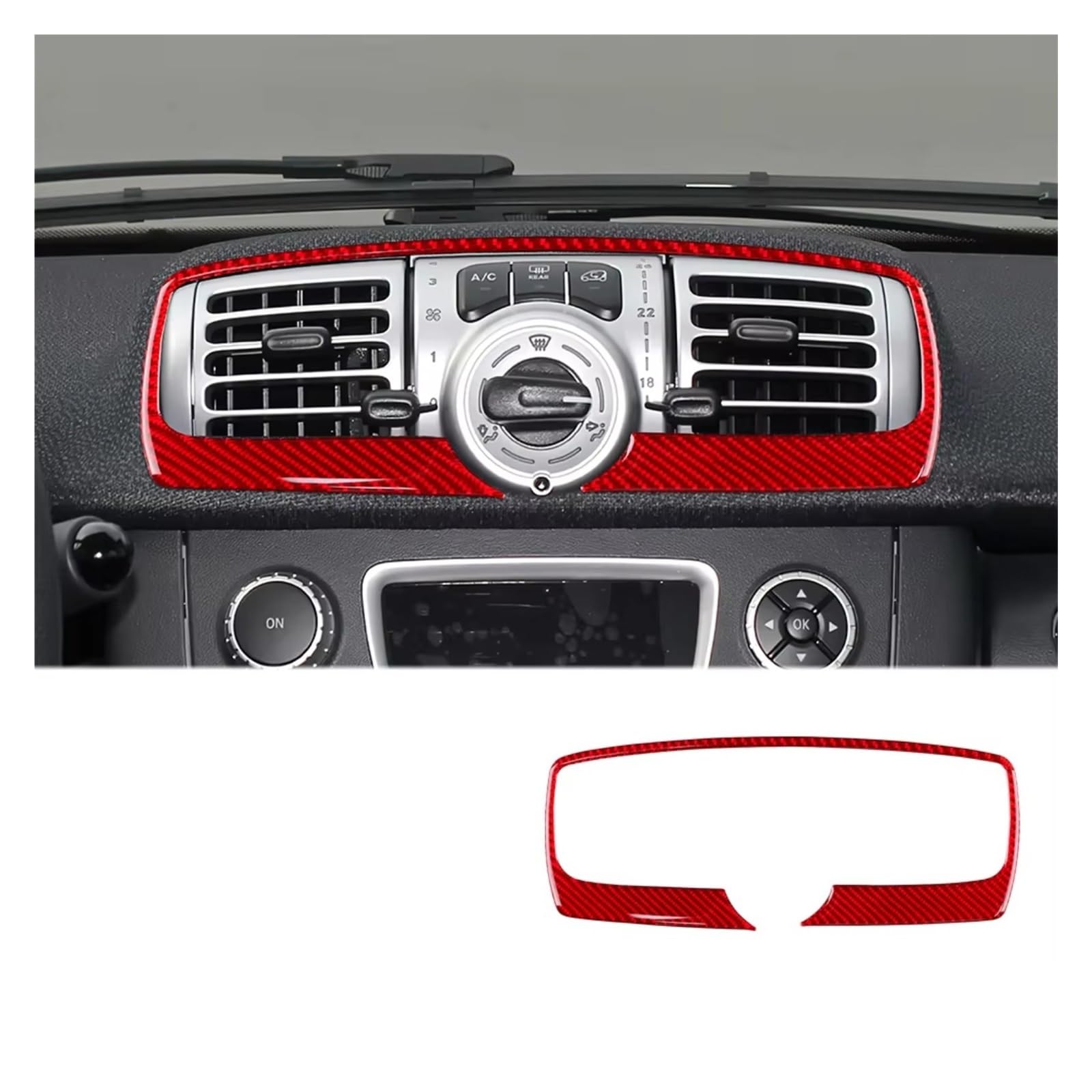 Innenzubehör Für Benz für Smart 451 für Fortwo 2011-2015 Car Center Console Panel Aufkleber Weiche Carbon Faser Auto Zierleiste(Red A) von IUKMRT