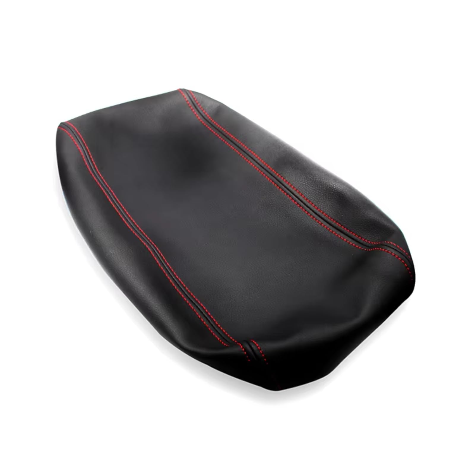 Innenzubehör Für Dodge Für Durango 2011-2017 Auto Center Armlehne Box Haut Abdeckung Aufkleber Trim Weiche Leder Armlehne Abdeckung Auto Zierleiste(Black with red line) von IUKMRT