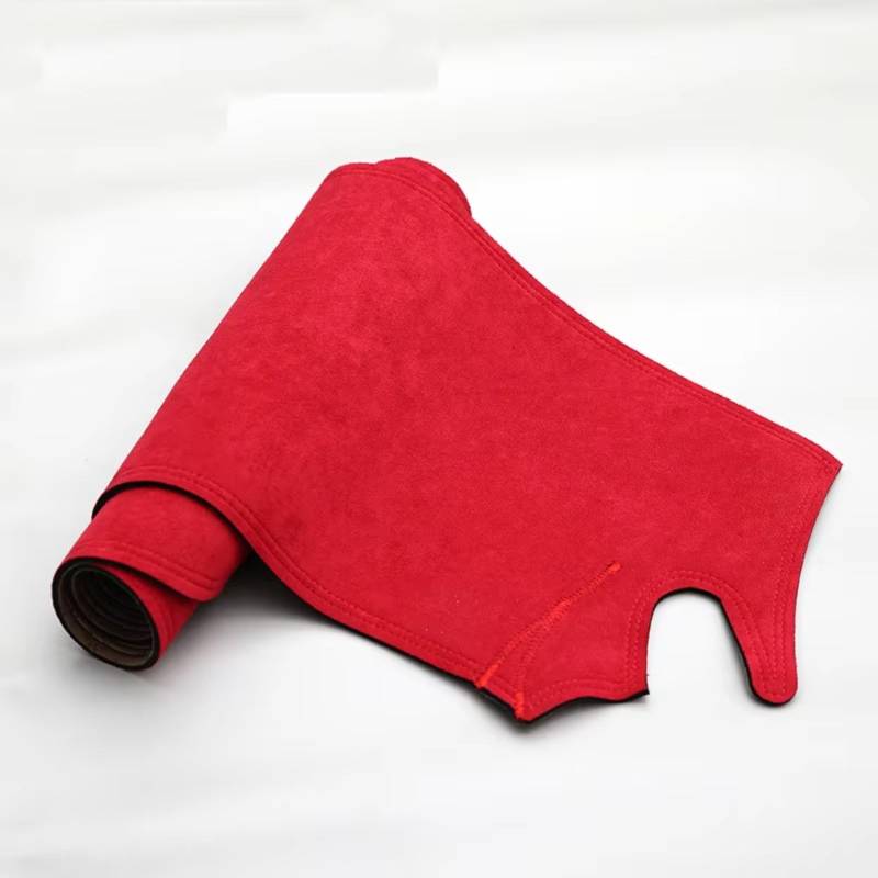 Innenzubehör Für Ford Für Mustang GT500 S197 2005 2006 2007–2014 Wildleder Leder Dashmat Dashboard Cover Auto Zierleiste(Red,RHD) von IUKMRT