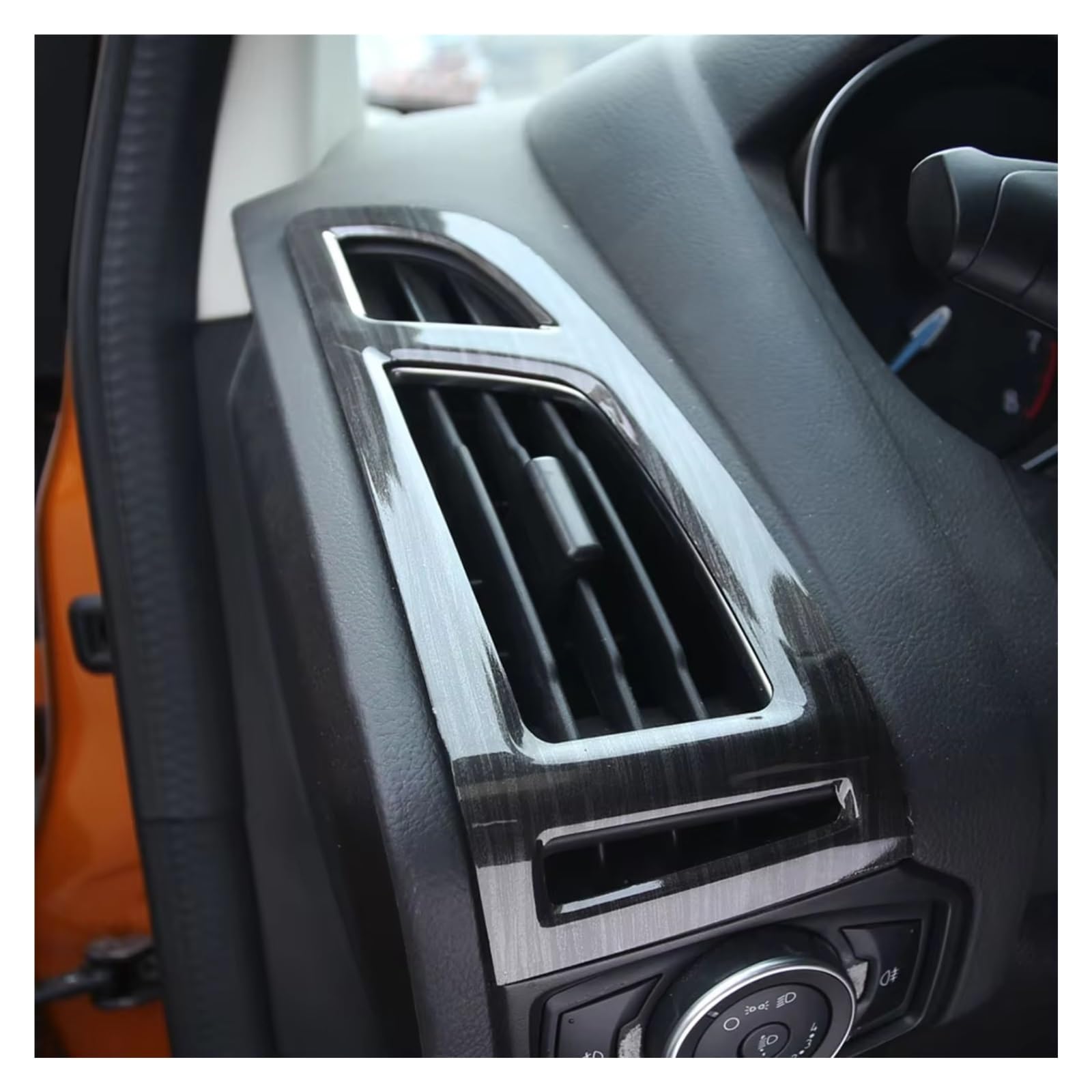 Innenzubehör Für Ford für Focus 3 MK3 2012-2018 LHD Auto Innen Vorne Air Vent Schutz Trim Klimaanlage Dekoration Aufkleber Auto Zierleiste(Wood Black) von IUKMRT