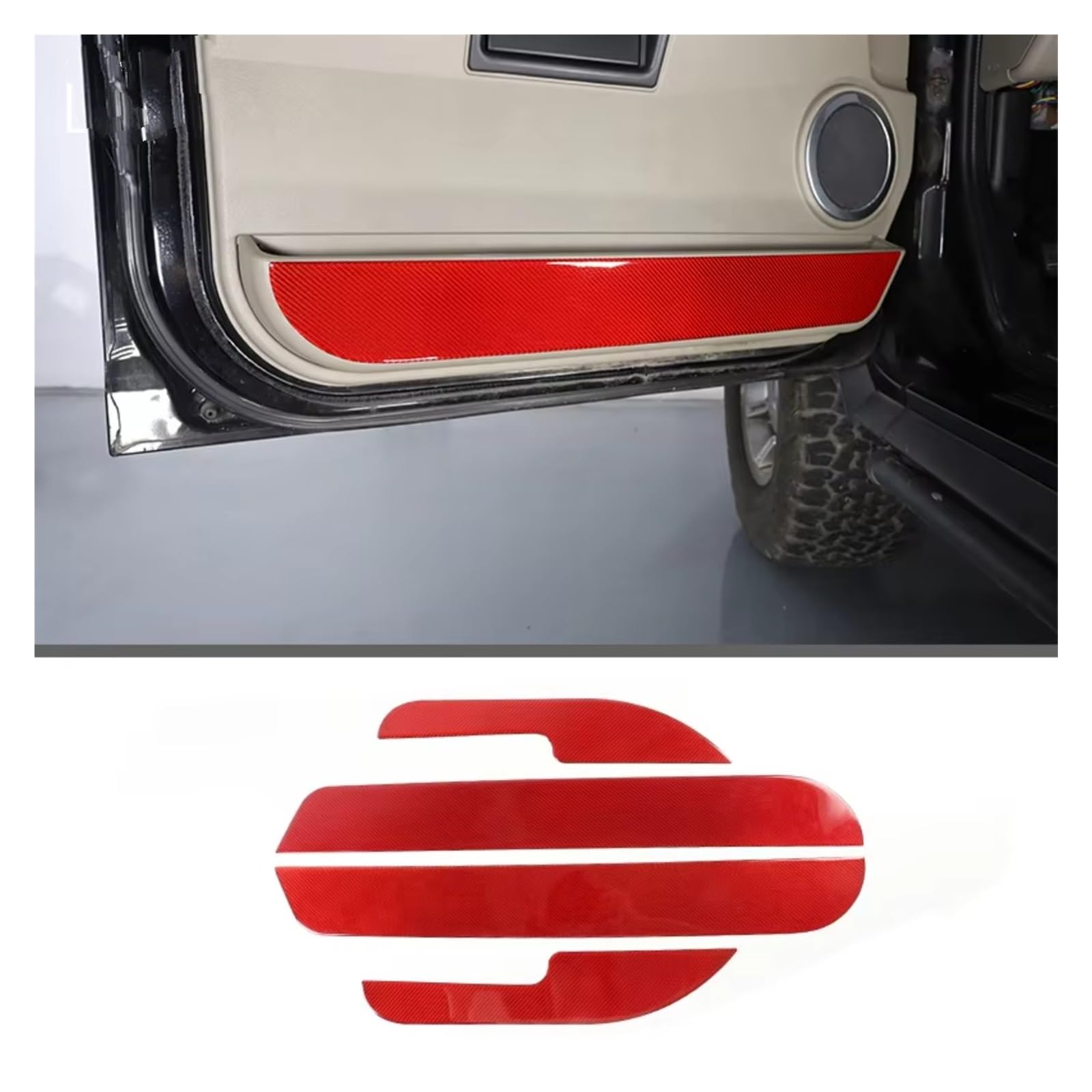 Innenzubehör Für Hummer H2 2003-2007 Auto Zubehör Teile Weichen Carbon Rot Auto Innen Dekoration Abdeckung Aufkleber Trim Auto Zierleiste(6) von IUKMRT