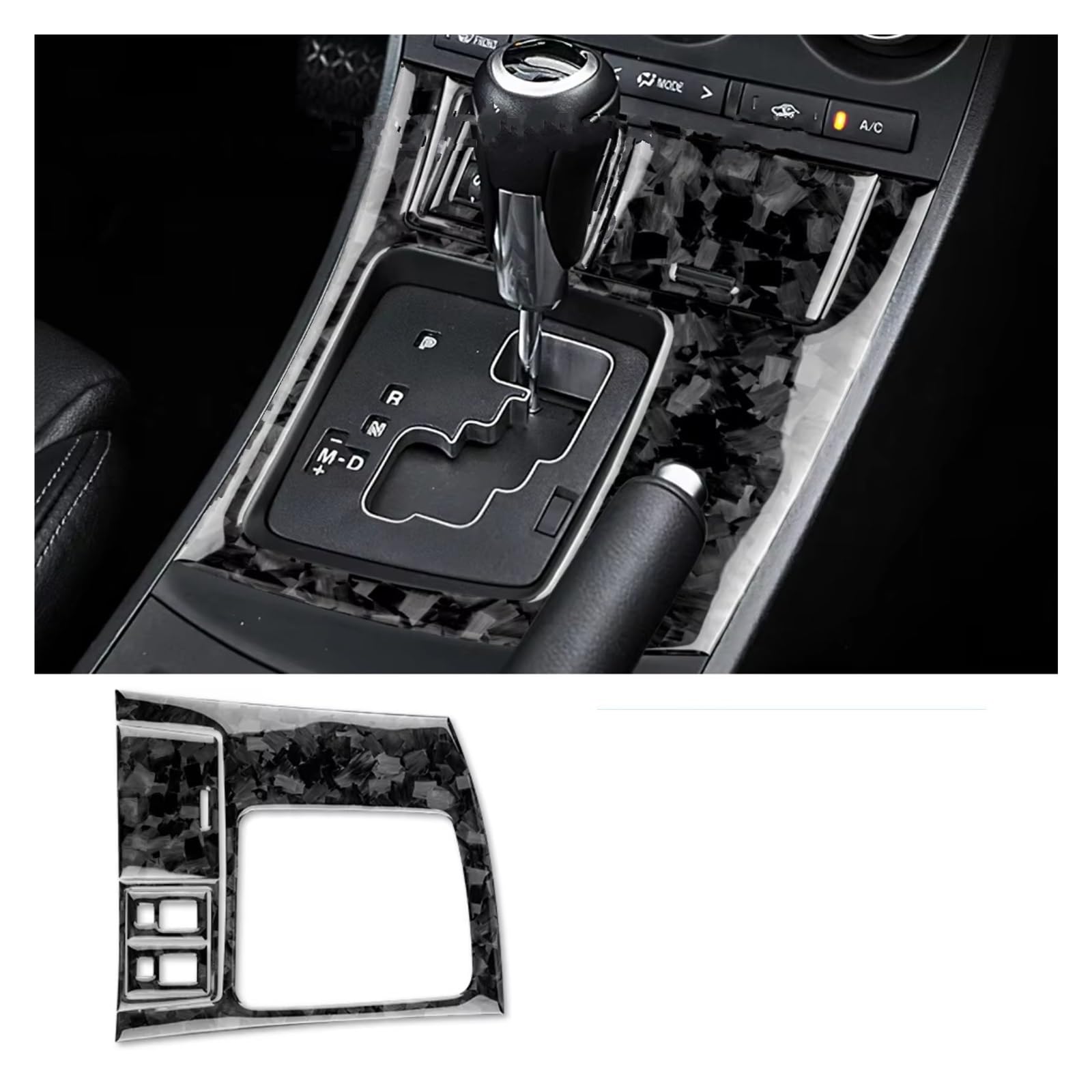 Innenzubehör Für Mazda 3 2010 2011 2012 2013 Innenausstattung Auto Styling Carbon Faser Auto Getriebe Shift Rahmen Panel Abdeckung Aufkleber Auto Zierleiste(A Forged Carbon) von IUKMRT