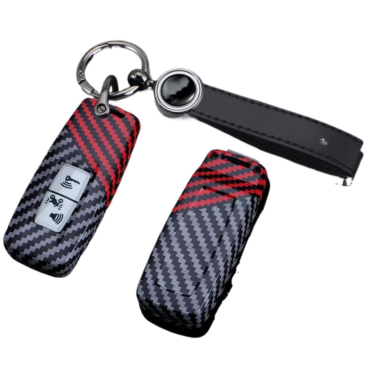 Innenzubehör Für Motor Für PCX 160 125 Für PCX125 Für PCX160 Für VISION SH350 Für ADV 150 350 Carbon muster Schlüssel fall Abdeckung Keychain Halter Auto Zierleiste(B red set 4) von IUKMRT