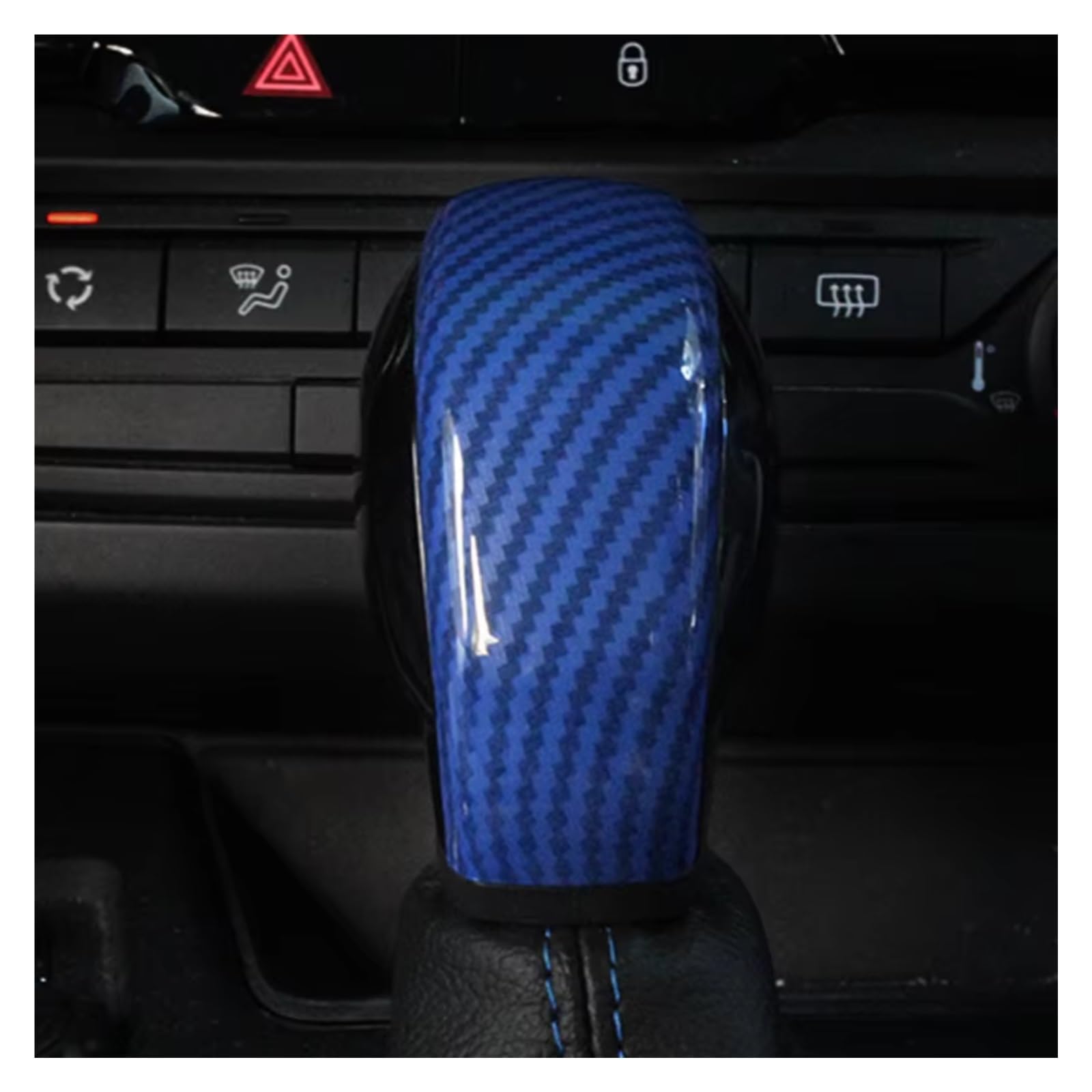 Innenzubehör Für Peugeot 308 308s 408 Innenraum Auto Getriebekopf Schaltknauf Abdeckung Trim Aufkleber Auto Zierleiste(Carbon fiber blue) von IUKMRT