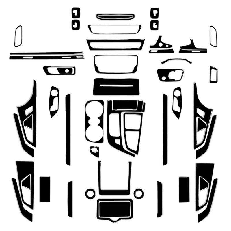 Innenzubehör Für Q7 SQ7 4M 2016-2019 Auto Lenkrad Getriebe Panel Air Outlet Tür Trim Innen Aufkleber Auto Zierleiste(Full Set RHD) von IUKMRT