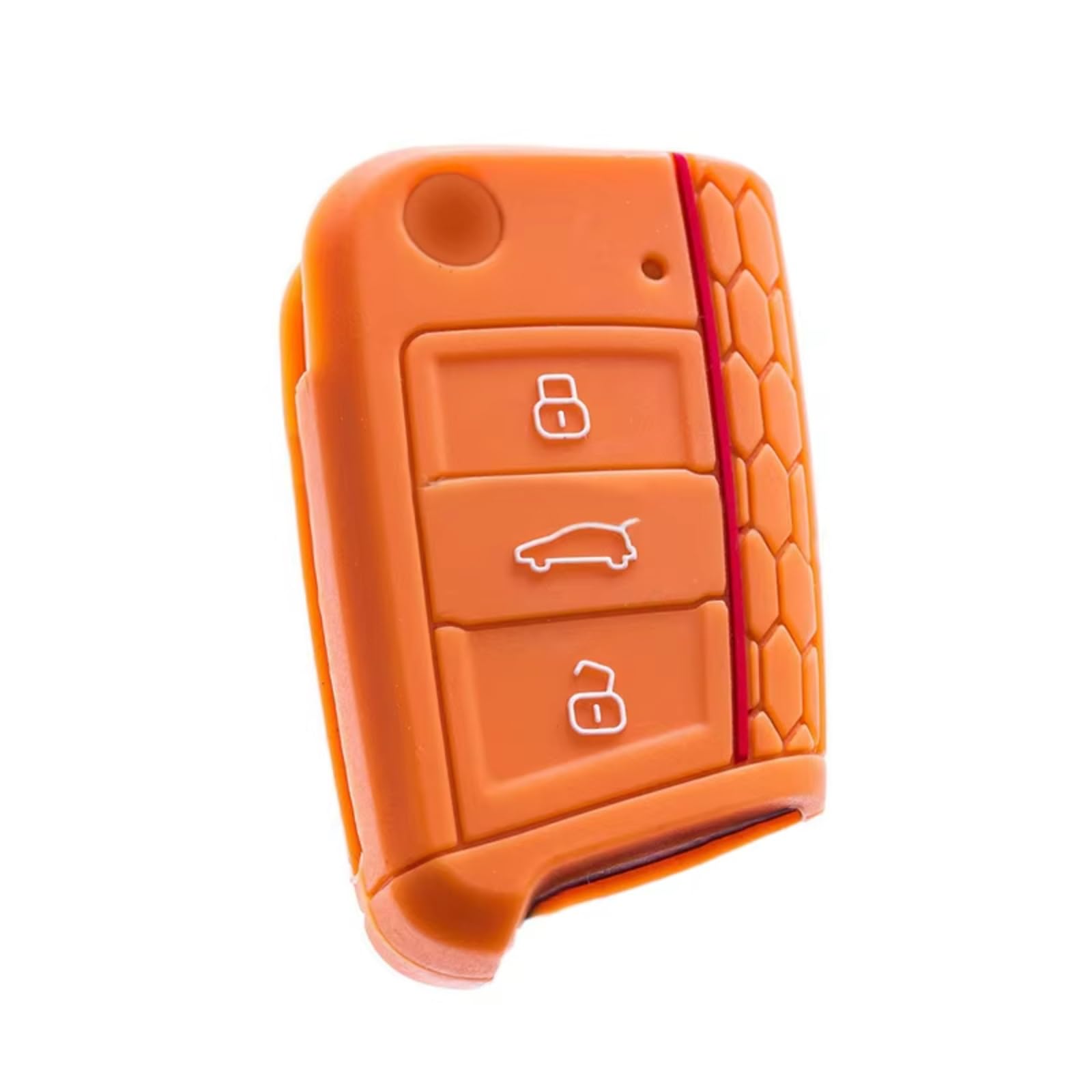 Innenzubehör Für Seat Für Leon Für Silikon Auto 3 Tasten Schlüssel Abdeckung Fall Shell Auto Zierleiste(Orange) von IUKMRT