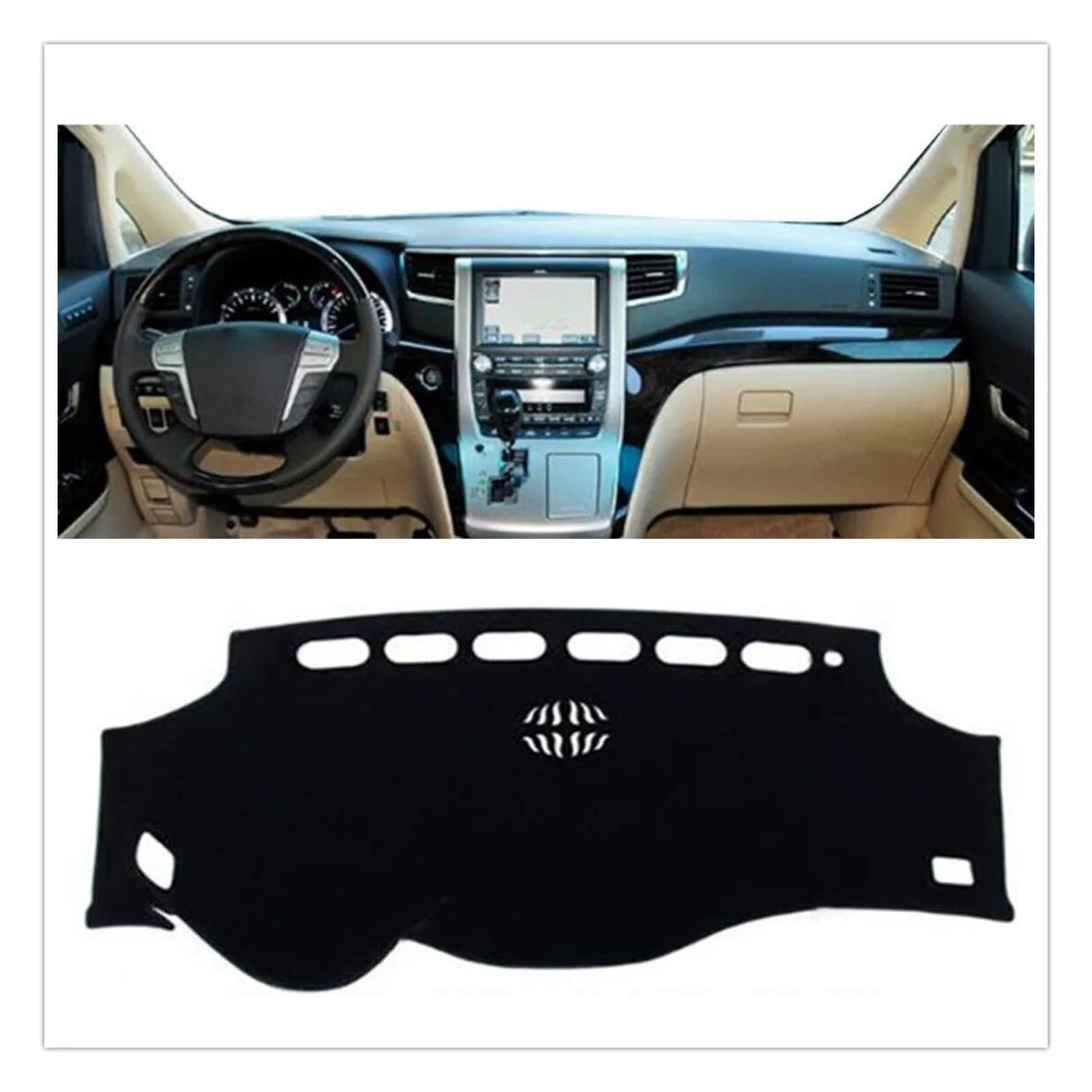 Innenzubehör Für Toyota Für Alphard 2008-2017 Front Dashboard Abdeckung Teppich Auto Dash Board Wärme Beweis Matte Schatten Pad Dashmat Auto Zierleiste(LHD) von IUKMRT