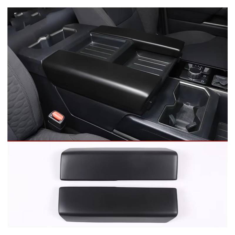 Innenzubehör Für Toyota Für Tundra Für Sequoia 2022 2023 ABS Auto Center Console Armlehne Box Schutzhülle Aufkleber Trim Auto Zierleiste(Matte Black) von IUKMRT