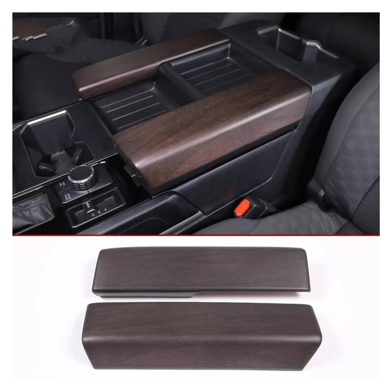 Innenzubehör Für Toyota Für Tundra Für Sequoia 2022 2023 ABS Auto Center Console Armlehne Box Schutzhülle Aufkleber Trim Auto Zierleiste(Oak Wood Grain) von IUKMRT