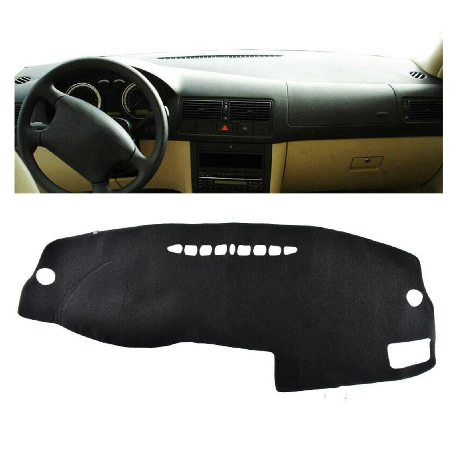 Innenzubehör Für VW Für Golf 4 MK4 1997-2003 Front Dashmat Mitte Dash Board Hitzebeständige Matte Sonnenschutz Teppich pad Auto Zierleiste(LHD) von IUKMRT