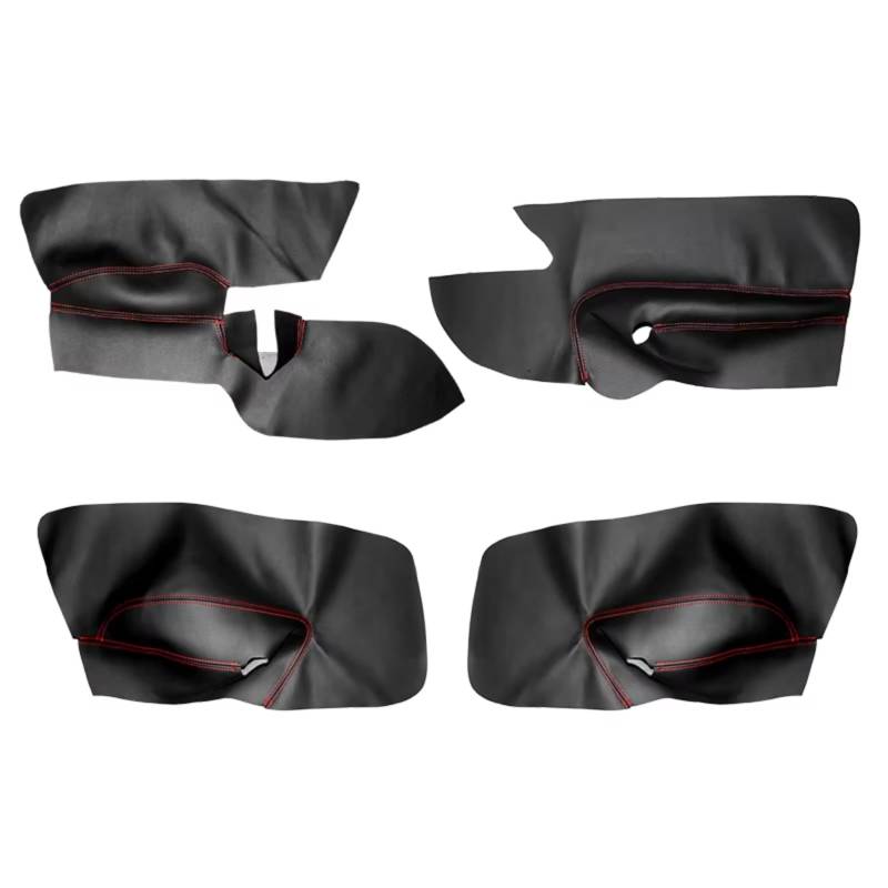 Innenzubehör Für VW Für Golf 5 Für Jetta 2005-2009 Auto Tür Armlehne Panel Abdeckung Aufkleber Trim Links Hand stick Tür Panel Abdeckung Auto Zierleiste(4pcs Black-red line) von IUKMRT