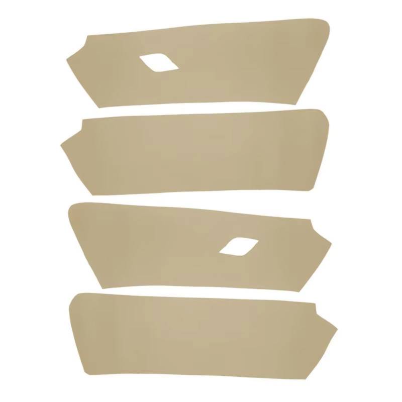 Innenzubehör Für VW Für Golf 7 2014-2018 4 Stück Autotürverkleidung Armlehnenabdeckung Aufkleber Verkleidung Innenteile Weiches Leder Armlehnenabdeckung Auto Zierleiste(Door panel Beige) von IUKMRT