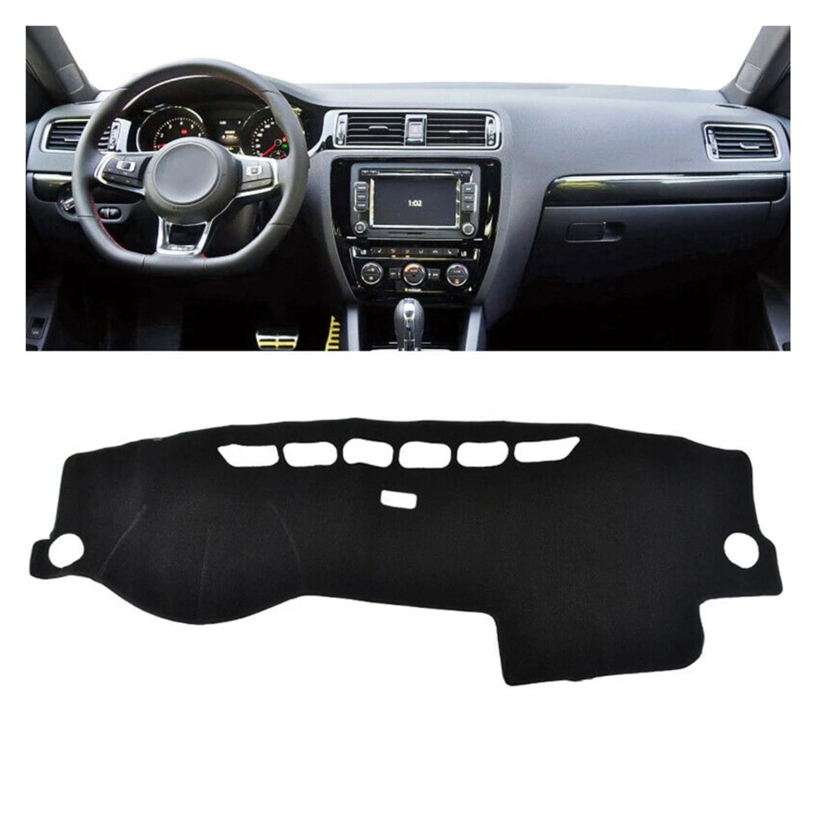 Innenzubehör Für VW Für Jetta Für MK6 2011-2018 Dash Board Panel Matte Vorne Sonnenschutz Teppich Streifen Auto Zierleiste von IUKMRT