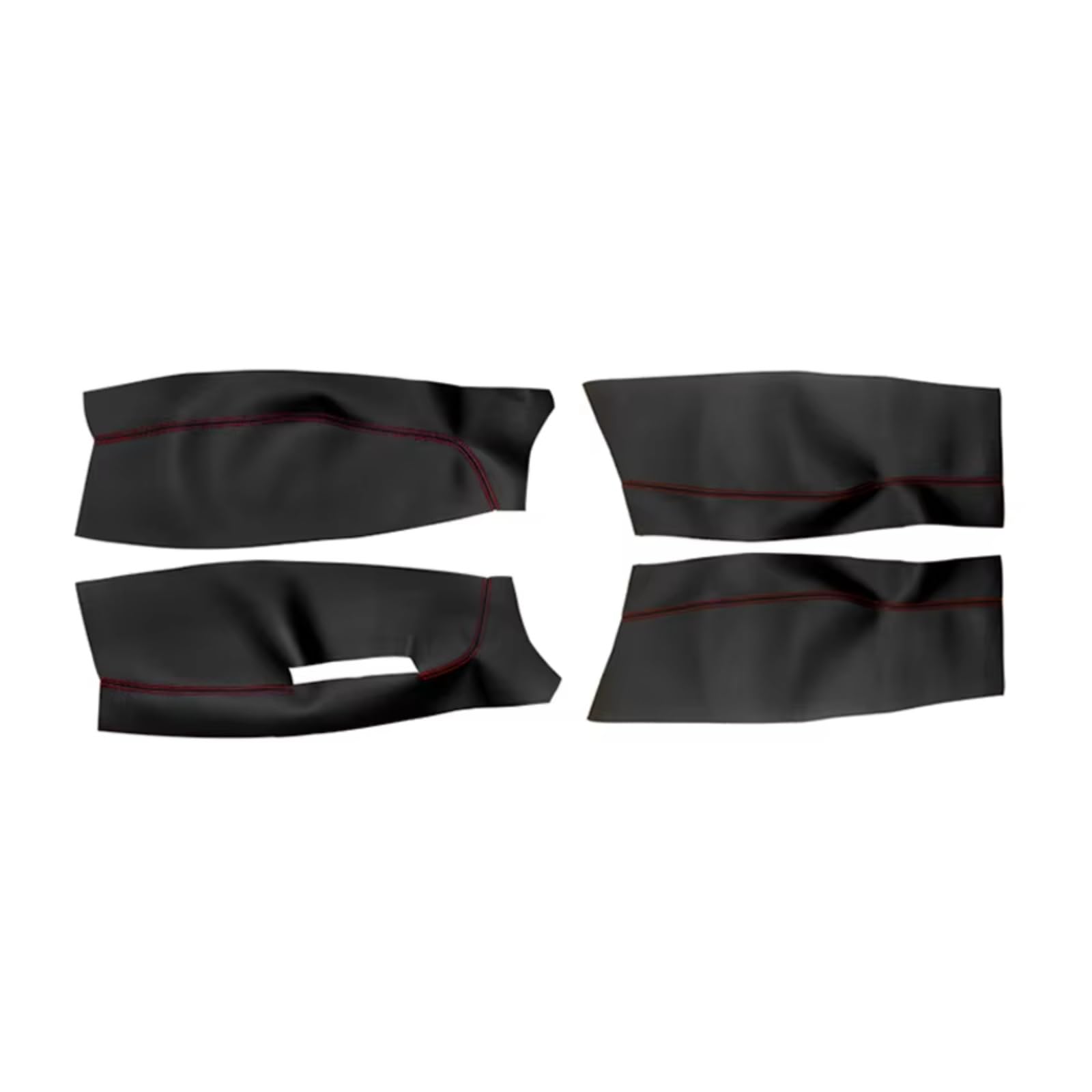 Innenzubehör Für VW Für POLO Fließheck/Limousine 2004-2011 Auto Tür Armlehne Panel Abdeckung Trim 4 stücke Tür Panel leder Abdeckung Auto Zierleiste(Sedan Black-red) von IUKMRT