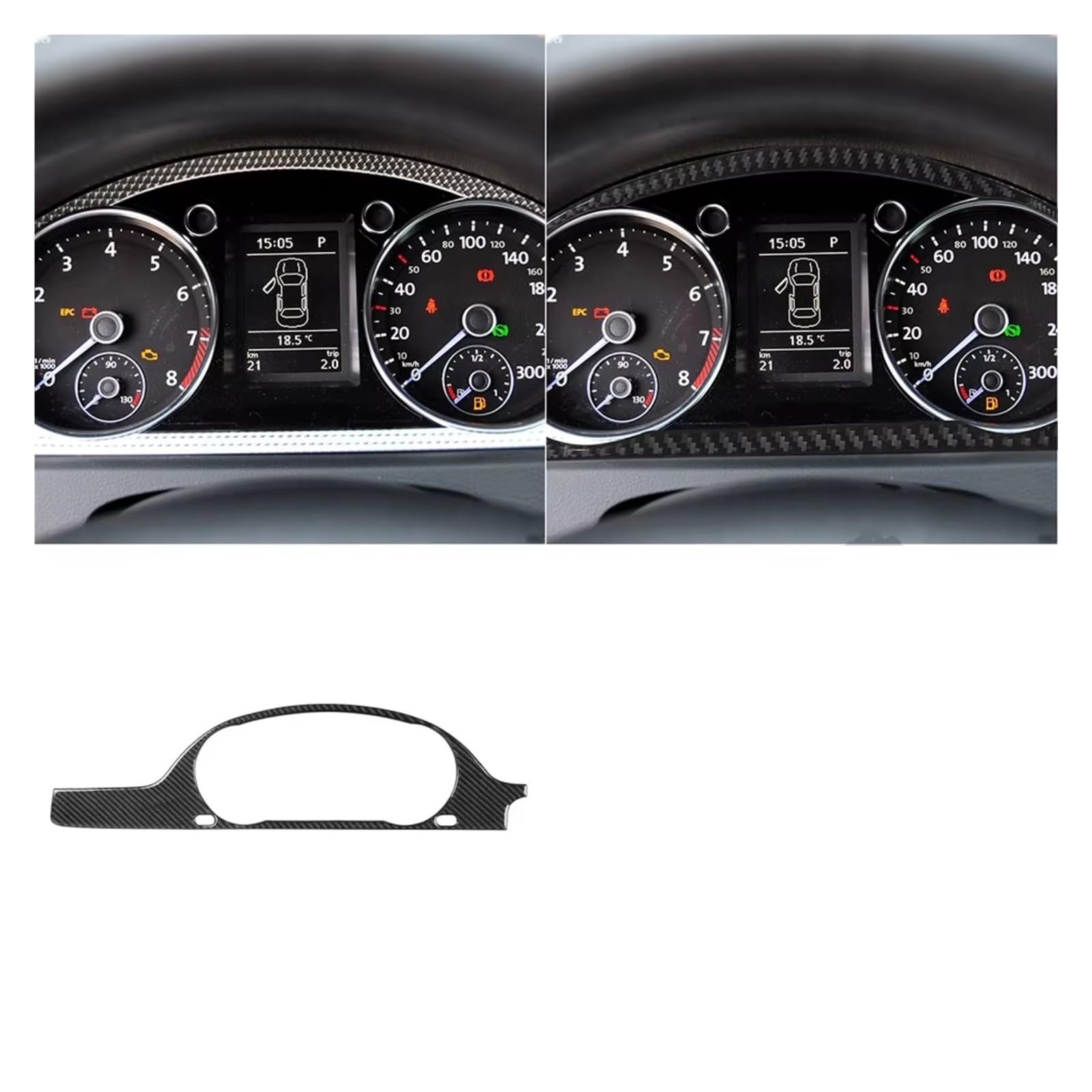 Innenzubehör Für VW Für Passat B6 2006-2011 Dashboard Tacho Panel Trim Abdeckung Innen Auto Aufkleber Auto Zierleiste(Type D) von IUKMRT