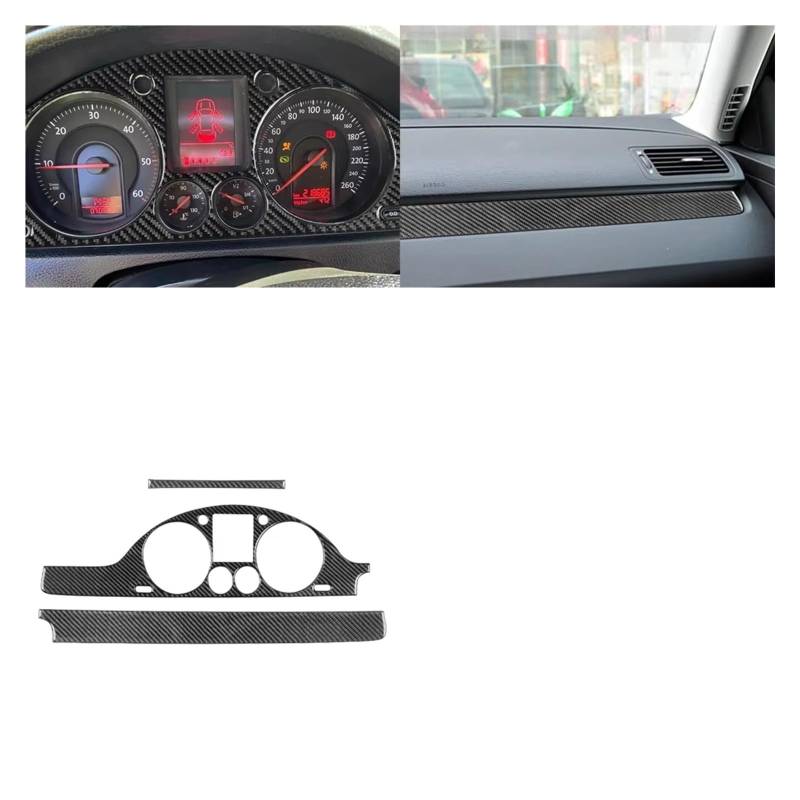 Innenzubehör Für VW Für Passat B6 2006-2011 Dashboard Tacho Panel Trim Abdeckung Innen Auto Aufkleber Auto Zierleiste(Type G) von IUKMRT