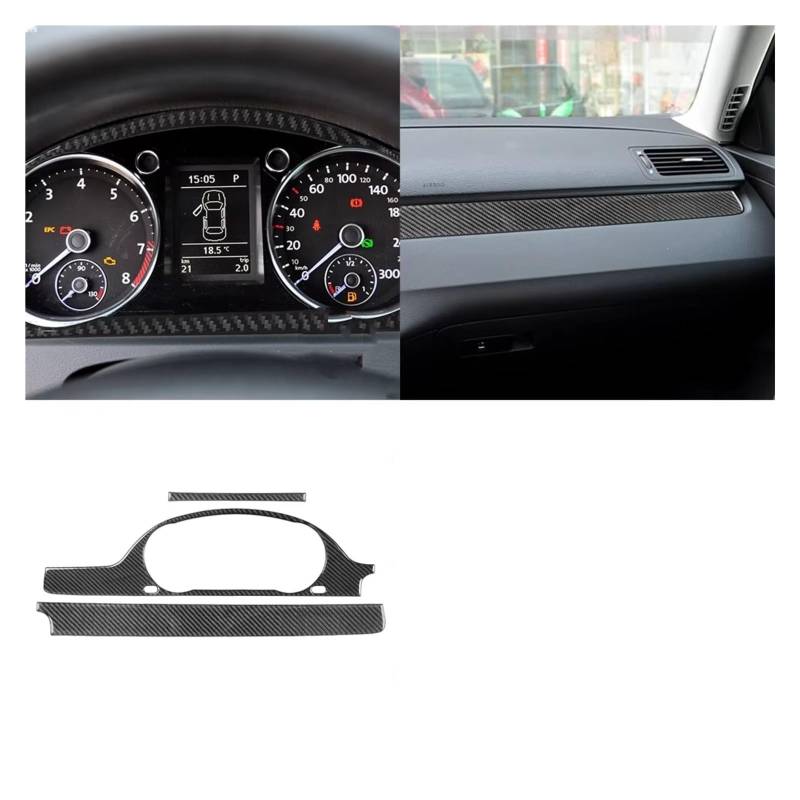 Innenzubehör Für VW Für Passat B6 2006-2011 Dashboard Tacho Panel Trim Abdeckung Innen Auto Aufkleber Auto Zierleiste(Type I) von IUKMRT