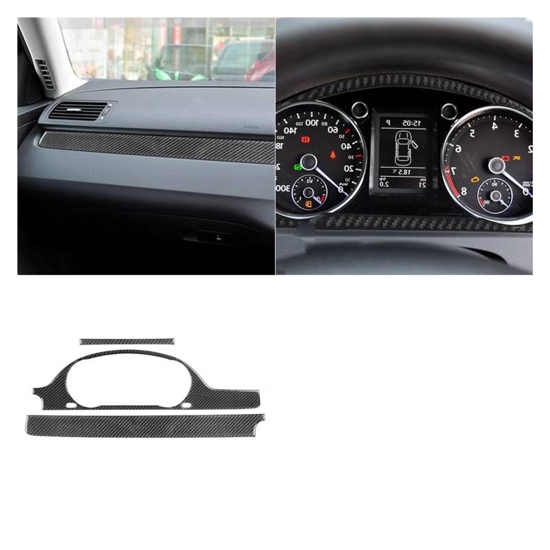 Innenzubehör Für VW Für Passat B6 2006-2011 Dashboard Tacho Panel Trim Abdeckung Innen Auto Aufkleber Auto Zierleiste(Type J) von IUKMRT