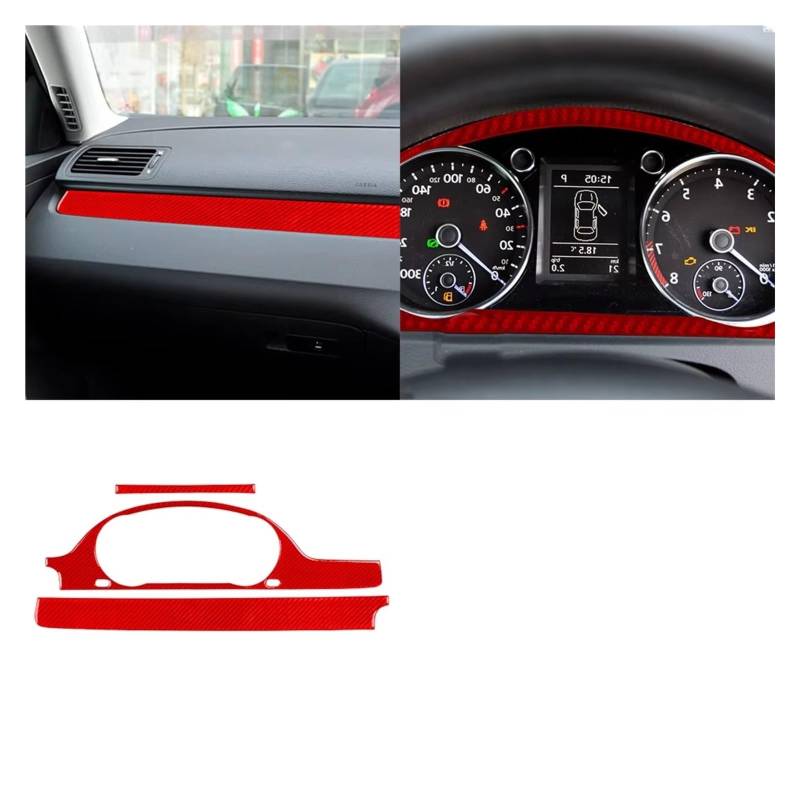 Innenzubehör Für VW Für Passat B6 2006-2011 Dashboard Tacho Panel Trim Abdeckung Innen Auto Aufkleber Auto Zierleiste(Type T) von IUKMRT