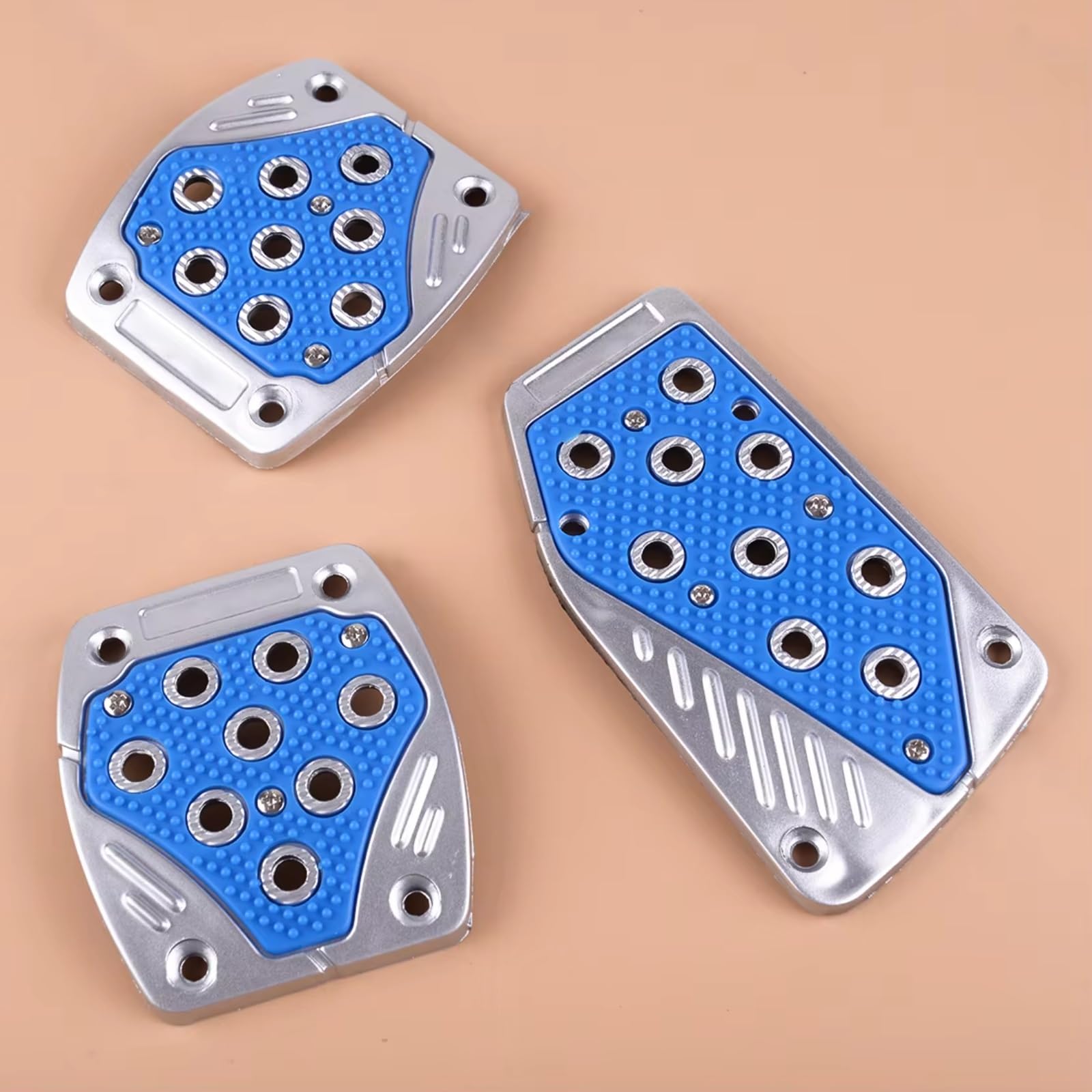 Pedalkappen 3X Rutschfeste Blaue Chrom Auto Bremse Kupplung Beschleuniger Gas Pedal Pad Abdeckung Schaltgetriebe Auto Pedal Abdeckung von IUKMRT